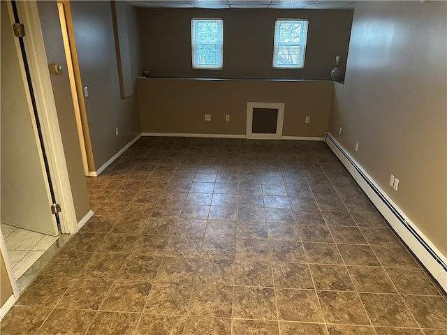 basement with a baseboard radiator