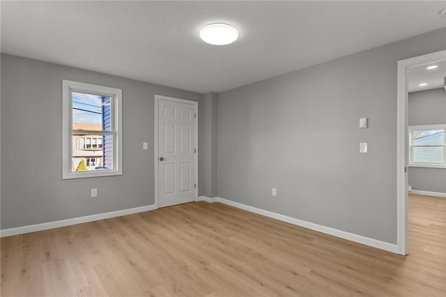 empty room featuring light wood-type flooring