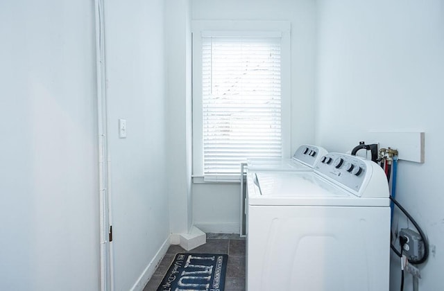 washroom featuring washer and clothes dryer