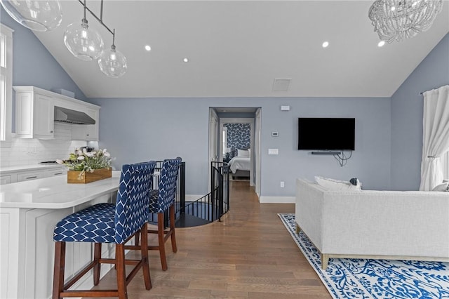 interior space with dark hardwood / wood-style flooring