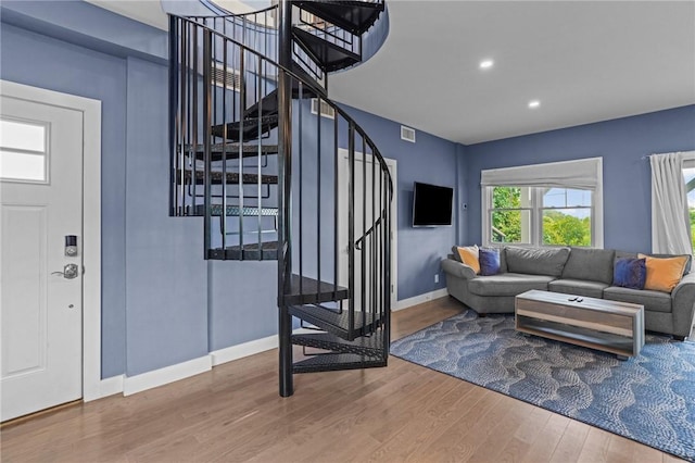 living room featuring hardwood / wood-style floors