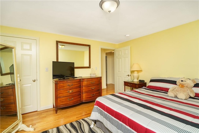 bedroom featuring light hardwood / wood-style floors