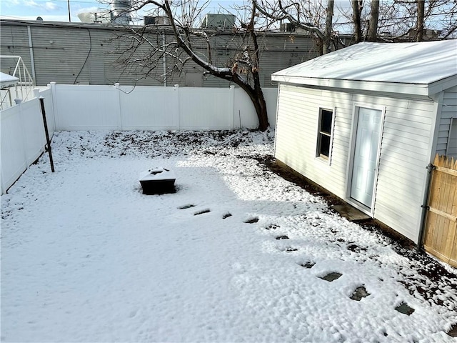 view of snowy yard