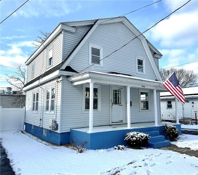 front facade with covered porch