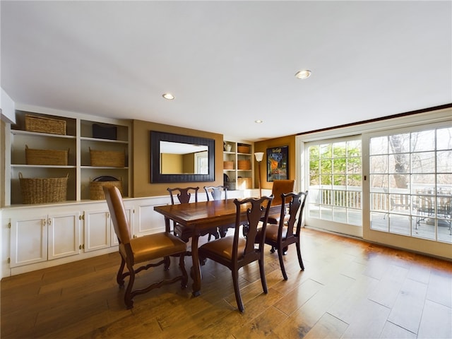 dining room with light wood-type flooring