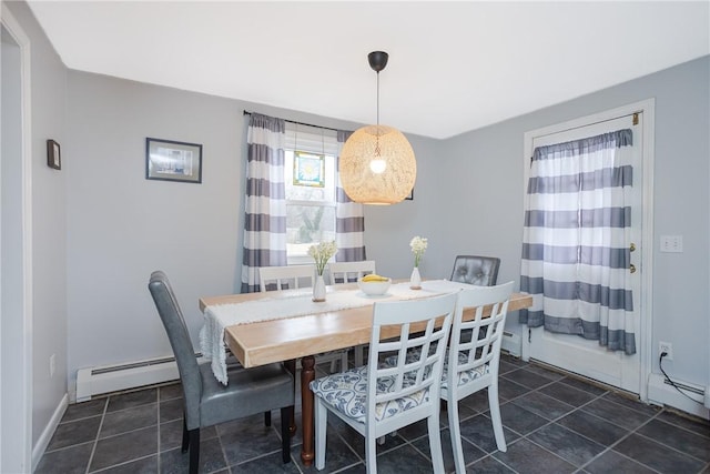 dining room with baseboard heating