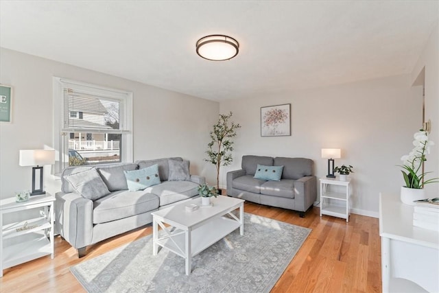 living room with light wood-type flooring