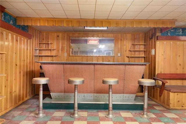 bar with wooden walls