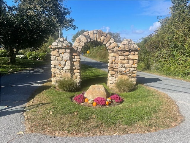 view of community sign