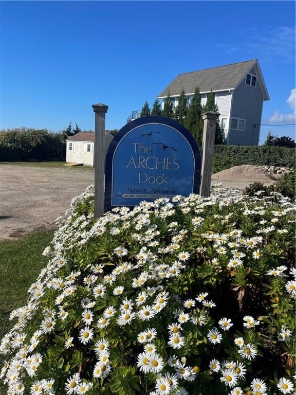 view of community sign