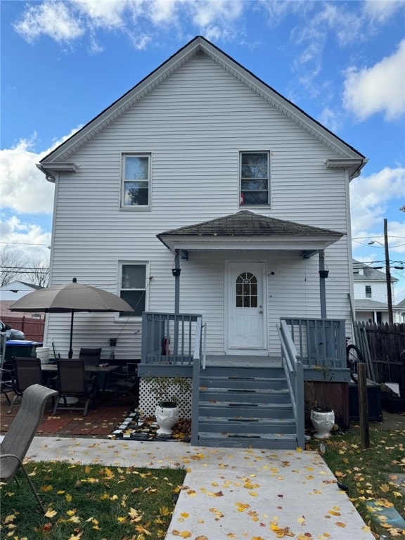 rear view of house featuring a patio area