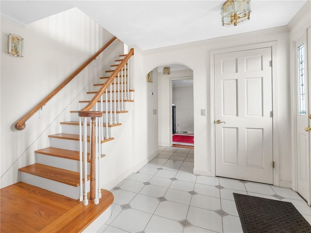 entryway with ornamental molding