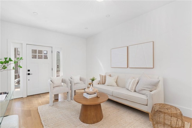 living room featuring light hardwood / wood-style flooring