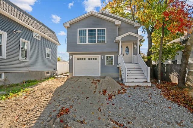 view of front facade with a garage