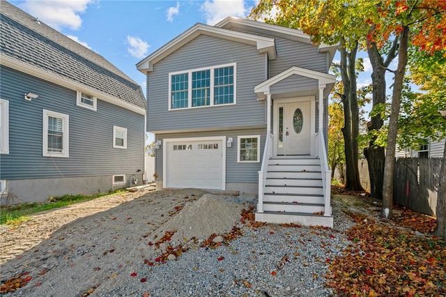 view of front facade featuring a garage