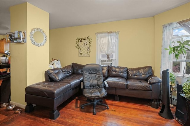 living room featuring hardwood / wood-style flooring