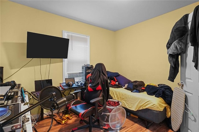 bedroom featuring wood-type flooring