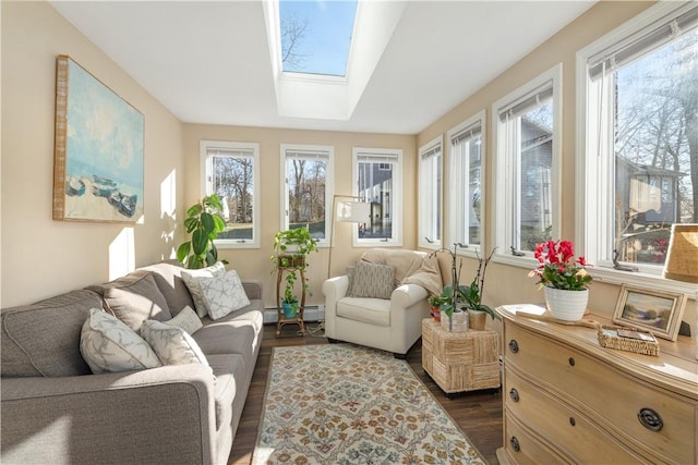 sunroom / solarium with a skylight