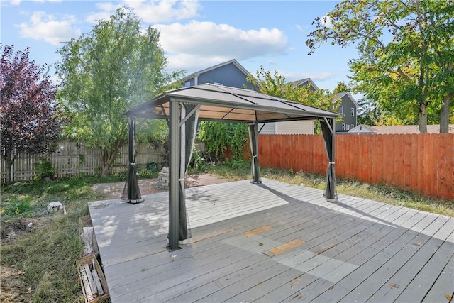 deck featuring a gazebo