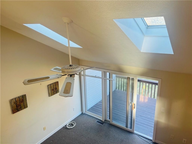 interior space with a skylight