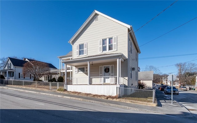 view of front property with covered porch