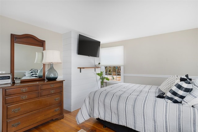 bedroom featuring light hardwood / wood-style flooring