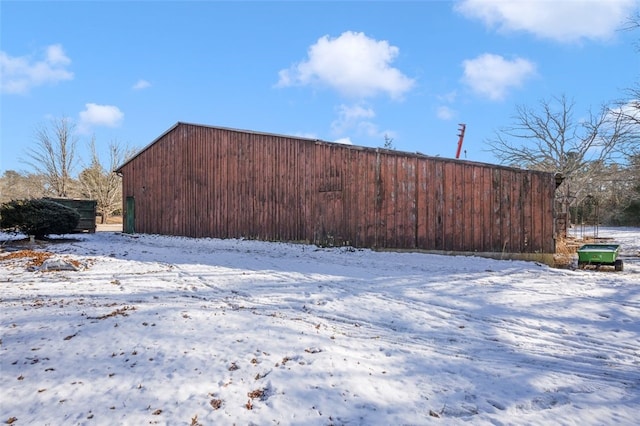 view of snow covered structure