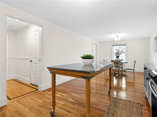 dining room with light hardwood / wood-style floors