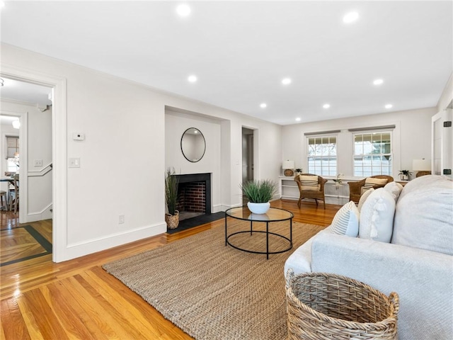 living room featuring hardwood / wood-style floors