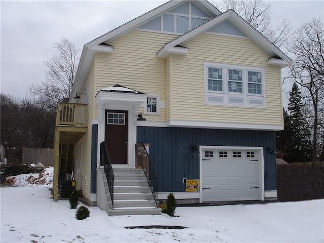 view of front of home with a garage