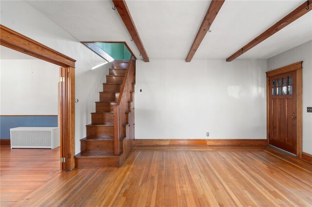 interior space with hardwood / wood-style flooring