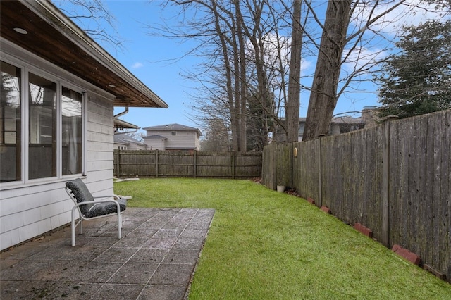 view of yard with a patio area