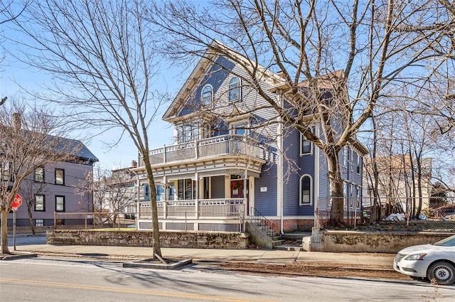 view of front of home featuring covered porch