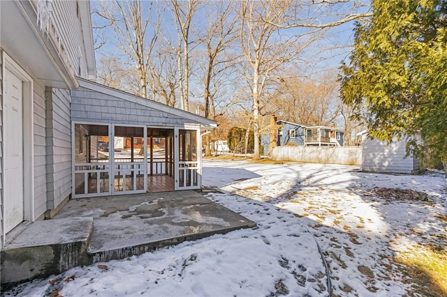 view of snowy yard