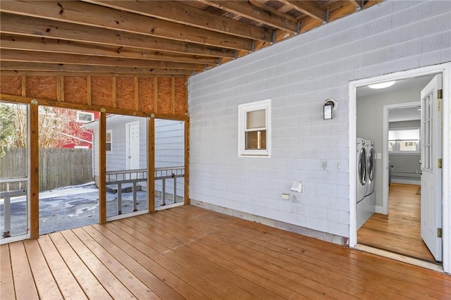 interior space featuring independent washer and dryer