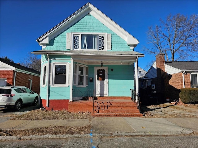 view of front of property with a porch