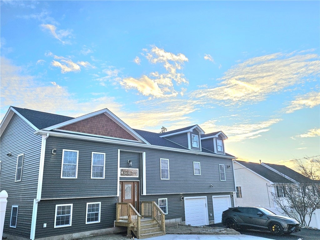 view of front of house with a garage