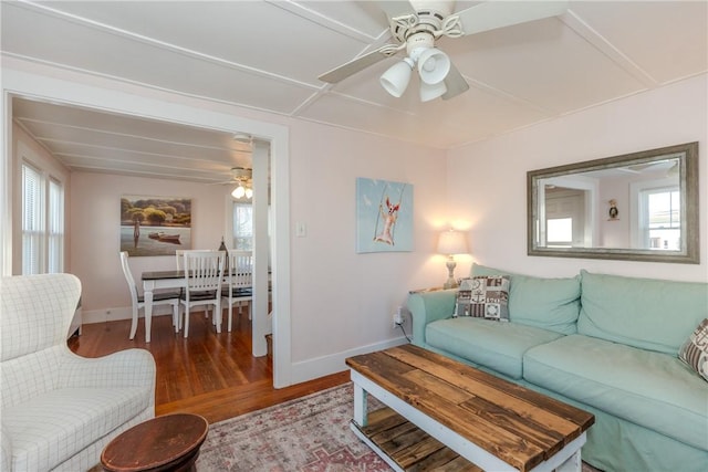 living room featuring hardwood / wood-style floors