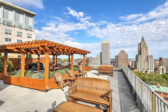 view of patio with a pergola