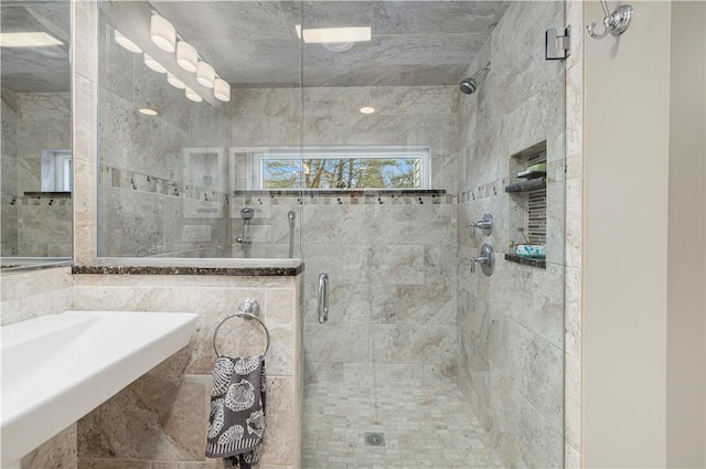 bathroom with an enclosed shower