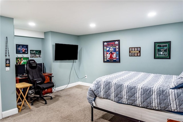 bedroom with carpet floors