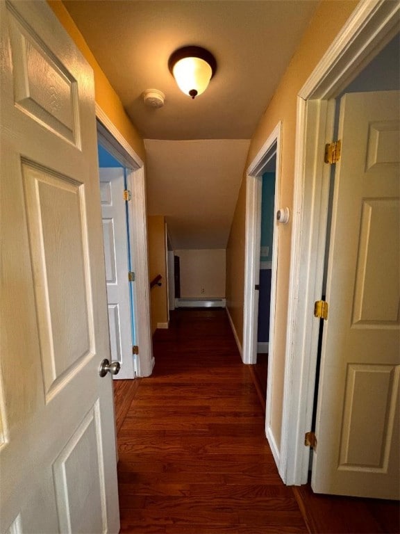 hall featuring dark hardwood / wood-style flooring