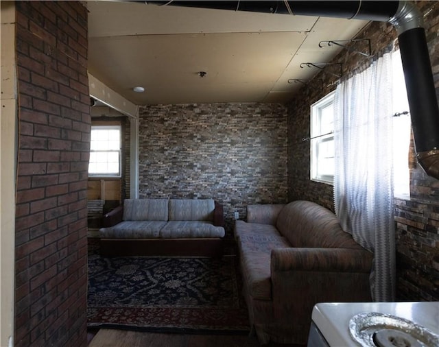 interior space featuring plenty of natural light and hardwood / wood-style flooring