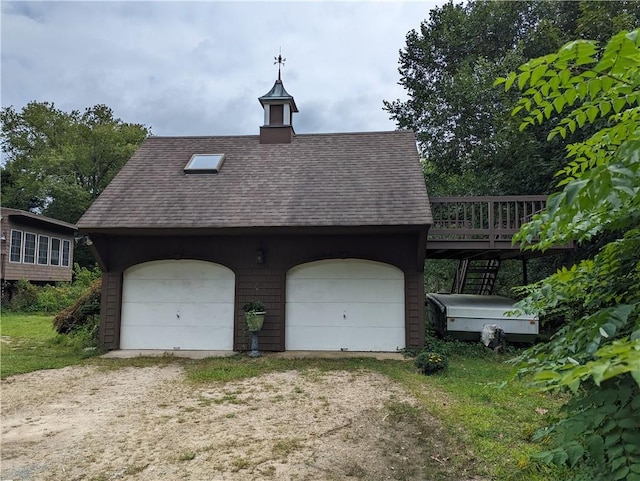 view of garage