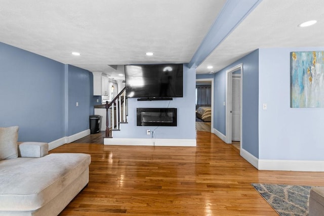 living room featuring hardwood / wood-style flooring