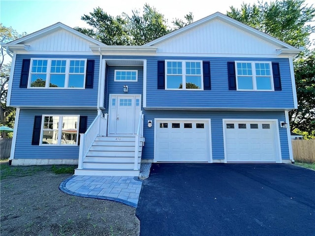 view of front of home with a garage