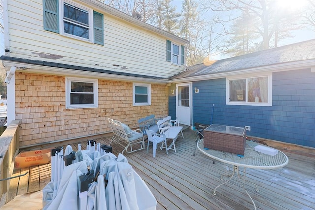 deck featuring outdoor lounge area