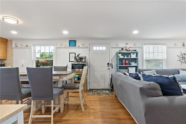 interior space featuring light wood-type flooring