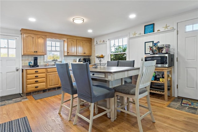 dining area featuring light hardwood / wood-style flooring