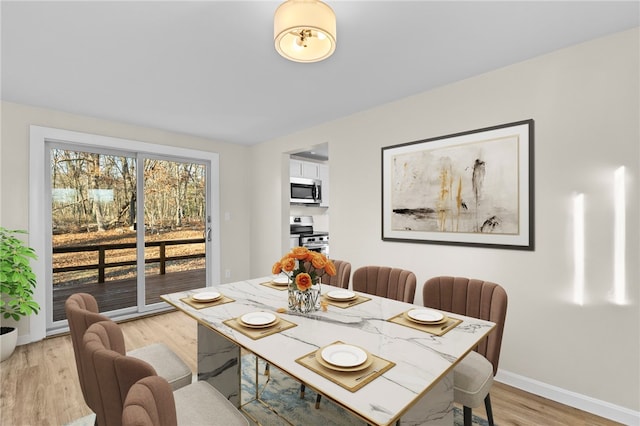 dining room featuring light wood-type flooring